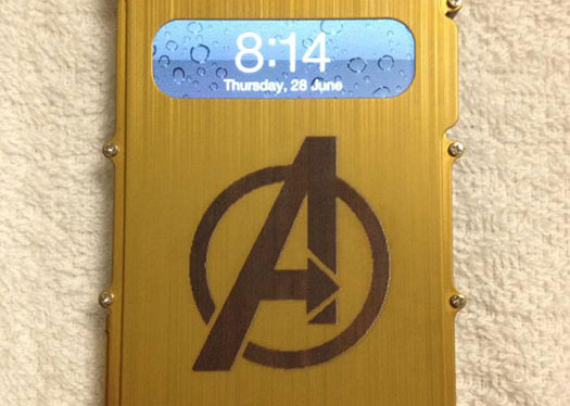 yellow phone case Coated-Metal laser engraver